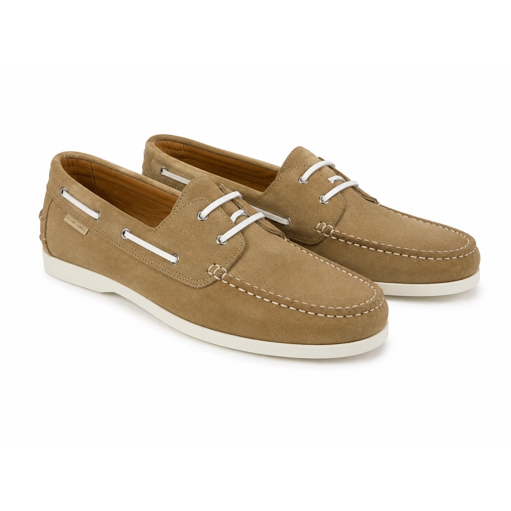 Oliver Cabell Sand Suede Boat Shoes Mens 41 Loafers OC-BS-BS-0103 Tan White NEW
